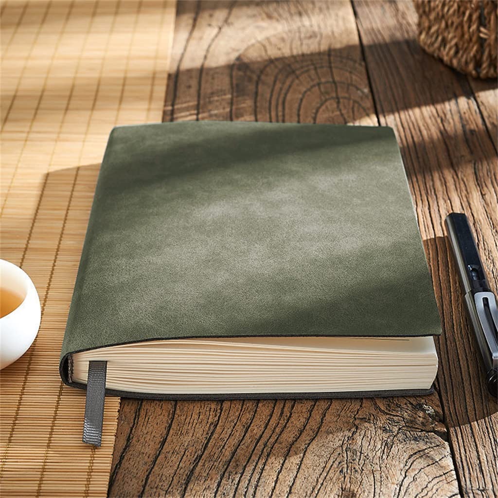 BmxauZ Agenda aziendale grande A5 - Quaderno da ufficio in pelle con agenda, pagine a righe e generosi 260 fogliDA5