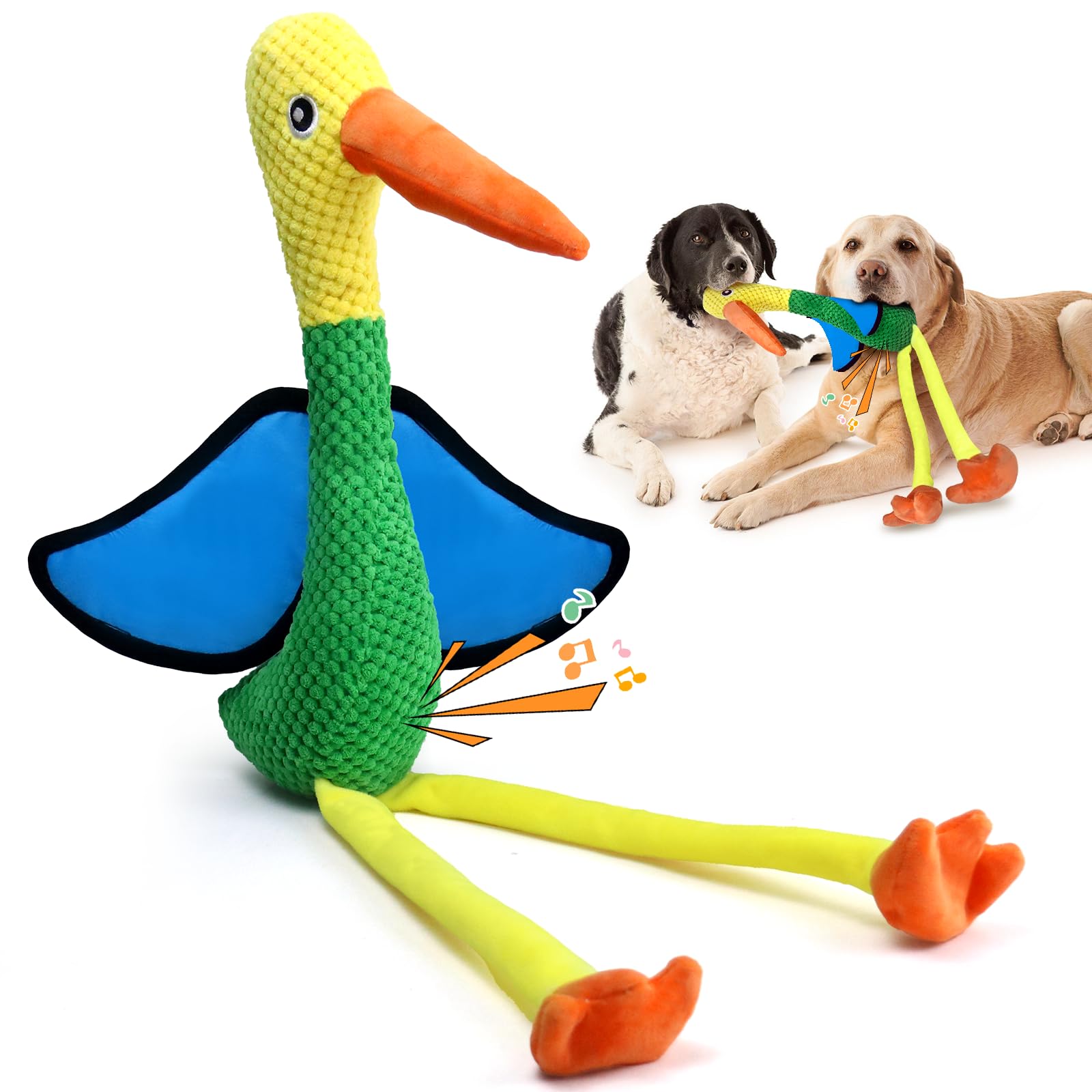 Large Squeaky Dog Toys - Plush Crinkle Dog Toy for Small, Medium, and Large Breeds - Fun for Indoor Puppies and Senior Pups Playing