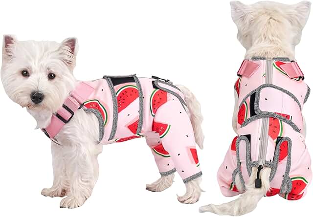 Arblina Dog Bodysuit After Surgery, Breathable Dog Recovery Suit for Hind Legs, Surgical Body Dog for Small/Medium/Large Dogs, Male/Female Dog Onesie After Surgery, Pink S product image