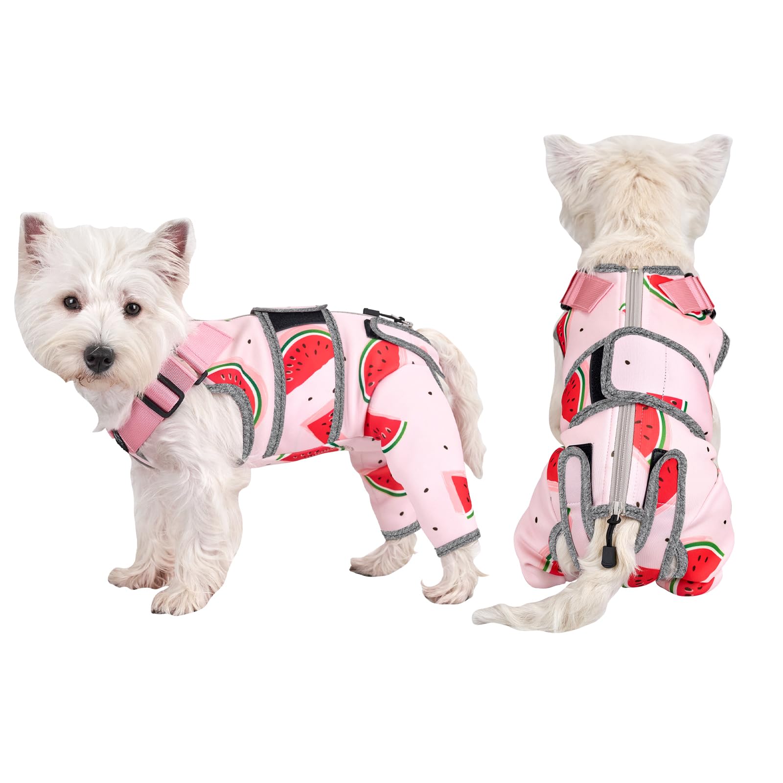 Arblina Dog Surgery Recovery Suit, Breathable Dog Recovery Suit for Hind Legs, Soft Dogs Leg Wound Protector for Small/Medium/Large Dogs, Male/Female Dogs Onesie After Surgery, Pink XS â image 1