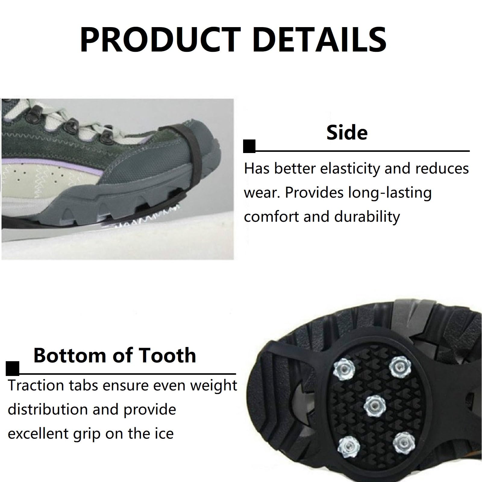 Crampons Antidérapants pour Randonnée, Escalade, Marche - 8 Dents