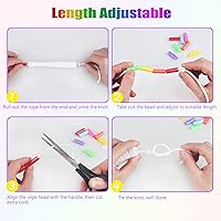 Vista 7 de Fezog Paquete de 2 Cuerdas de Saltar Arcoíris con Cuentas para Niños, Cuerdas de Saltar Segmentadas para Niños y Adultos, Cuerda de Saltar sin