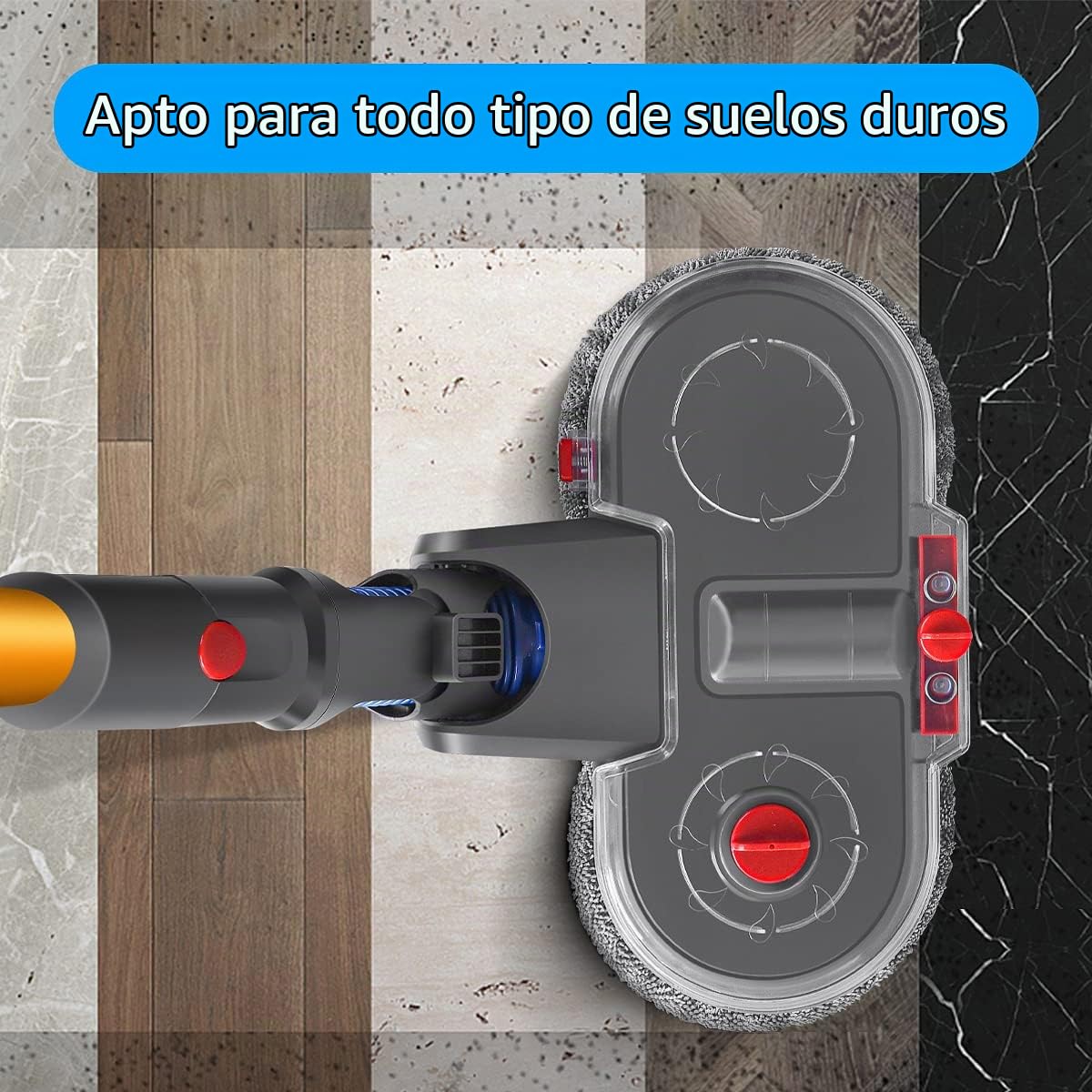Cabezal de Fregona Eléctrica para Dyson V12/V10 Slim | Cabezal de Trapeador, Tanque de Agua,12 Almohadillas de Trapeador