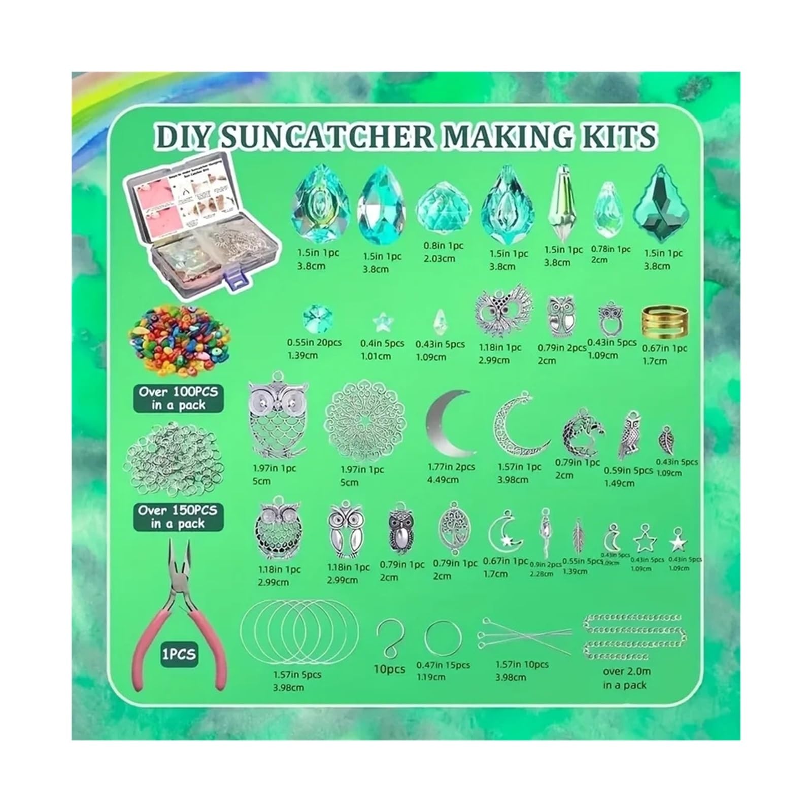 420-teiliger Kristall-Regenbogen-Maker – Sonnenfänger-DIY-Set for Erwachsene for Hochzeiten mit Glasperlen und Werkzeug Für Heimwerker