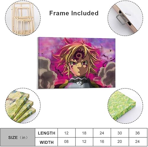 Miniatura 2 de MINMIE Póster de anime de Japón Fantasy Boy Manga Los Siete Pecados Capitales Geniales Impresiones Artísticas Pintura de Pared Tapices Colgantes