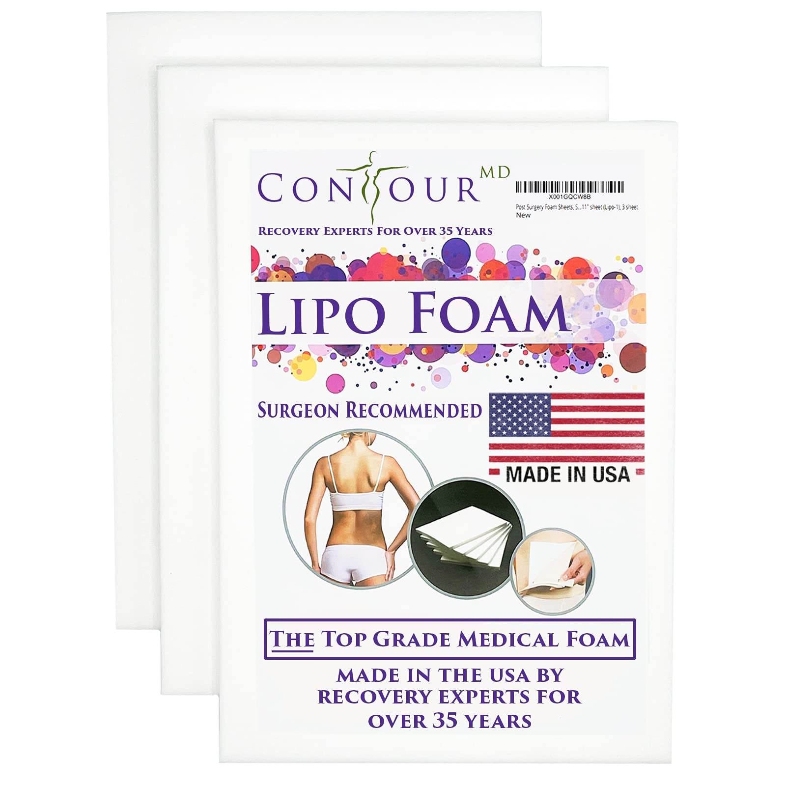 Lipo Foam Sheets for Post Surgery, Surgical Compression Garments. Top