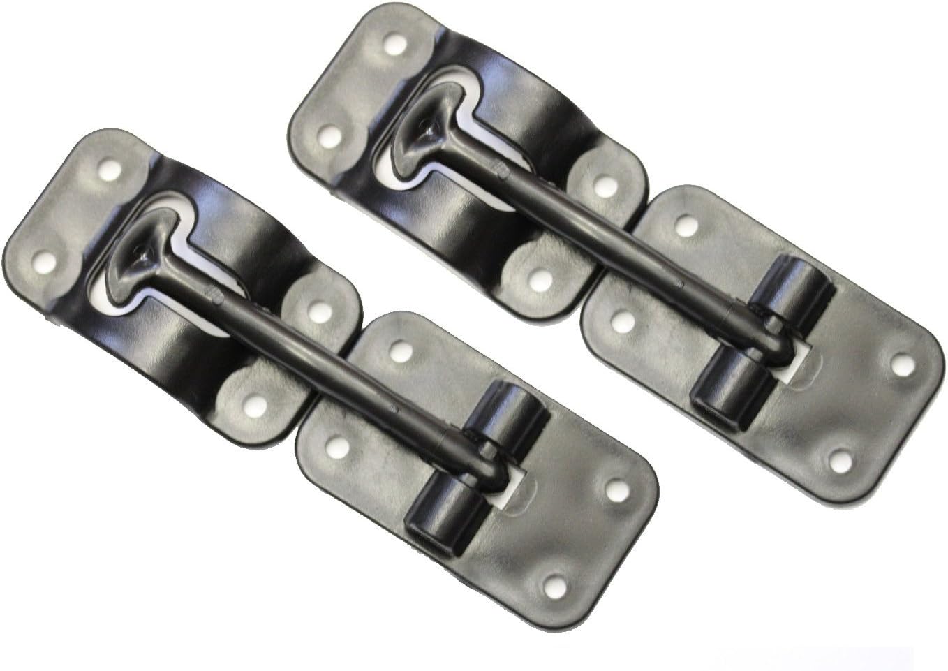 2 Pack: RV T-Style Door Holder Catch 3-1/2" for Latch Holder Camper Trailer Cargo Hatch Black