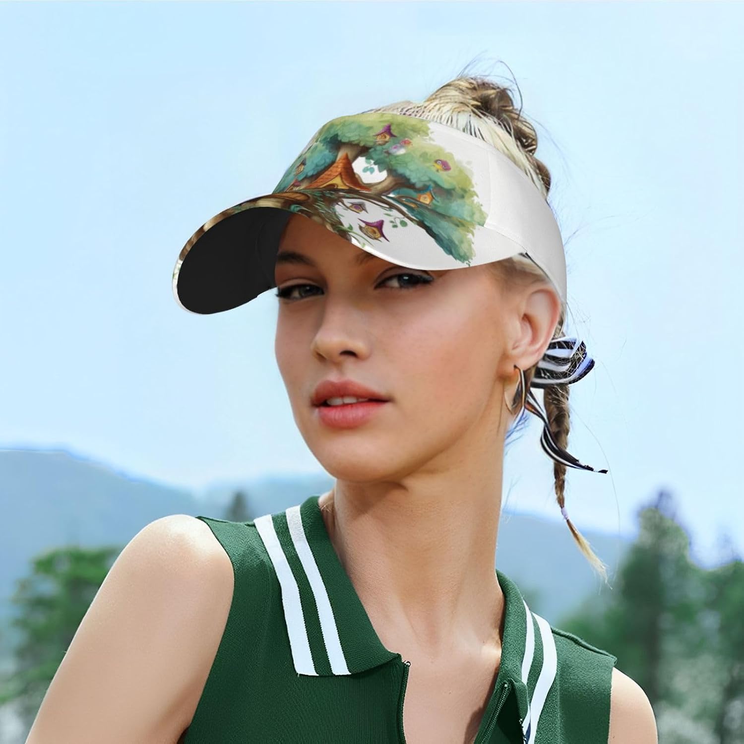 Dog and a Duck Sun Visor Hat for Women Men Outdoor Sports Golf Visor Beach Travel Tennis Cap