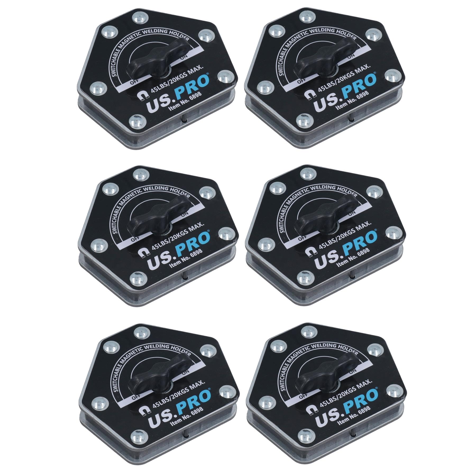 AB Tools 45lb Switchable On Off Magnetic Magnet Welding Holder Support 6 Angles 6pc