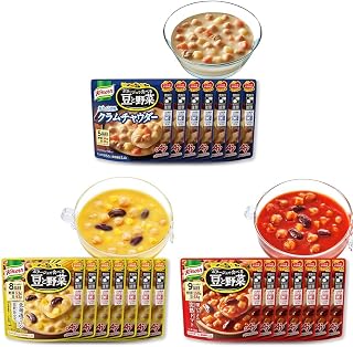 【セット買い】クノール ポタージュで食べる豆と野菜 クラムチャウダー 180g×7袋 味の素 レンジ調理対応 レトルト 野菜スープ たんぱく質 + ポタージュで食べる豆と野菜 北海道コーン豆乳仕立て 180g ×7個 レンジ調理対応 レトルト 野菜スープ たんぱく質 + ポタージュで食べる豆と野菜 深いコクの完熟トマト 180g ×7個 レンジ調理対応 レトルト 野菜スープ たんぱく質