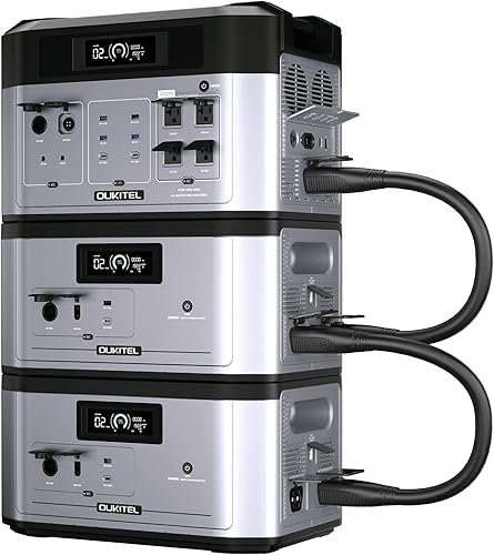 Miniatura 9 de OUKITEL Generador solar portátil BP2000, estación de energía de sobretensión de 2048 Wh 4400 W con batería expandible de 640000 mAh 1400 W UPS