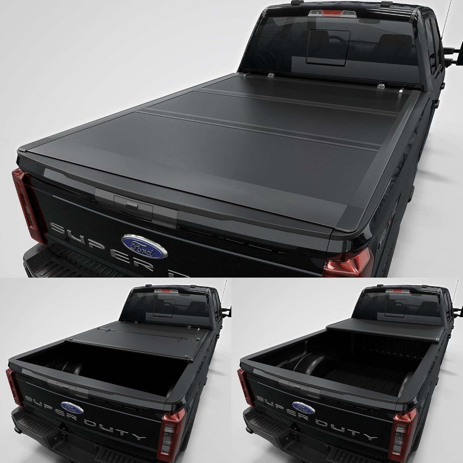 Low Profile Tri-Fold Truck Bed Tonneau Cover Fits 2017-2026 Ford F-250 F-350 Super Duty | 6.75FT (82") Bed | CFLPX043