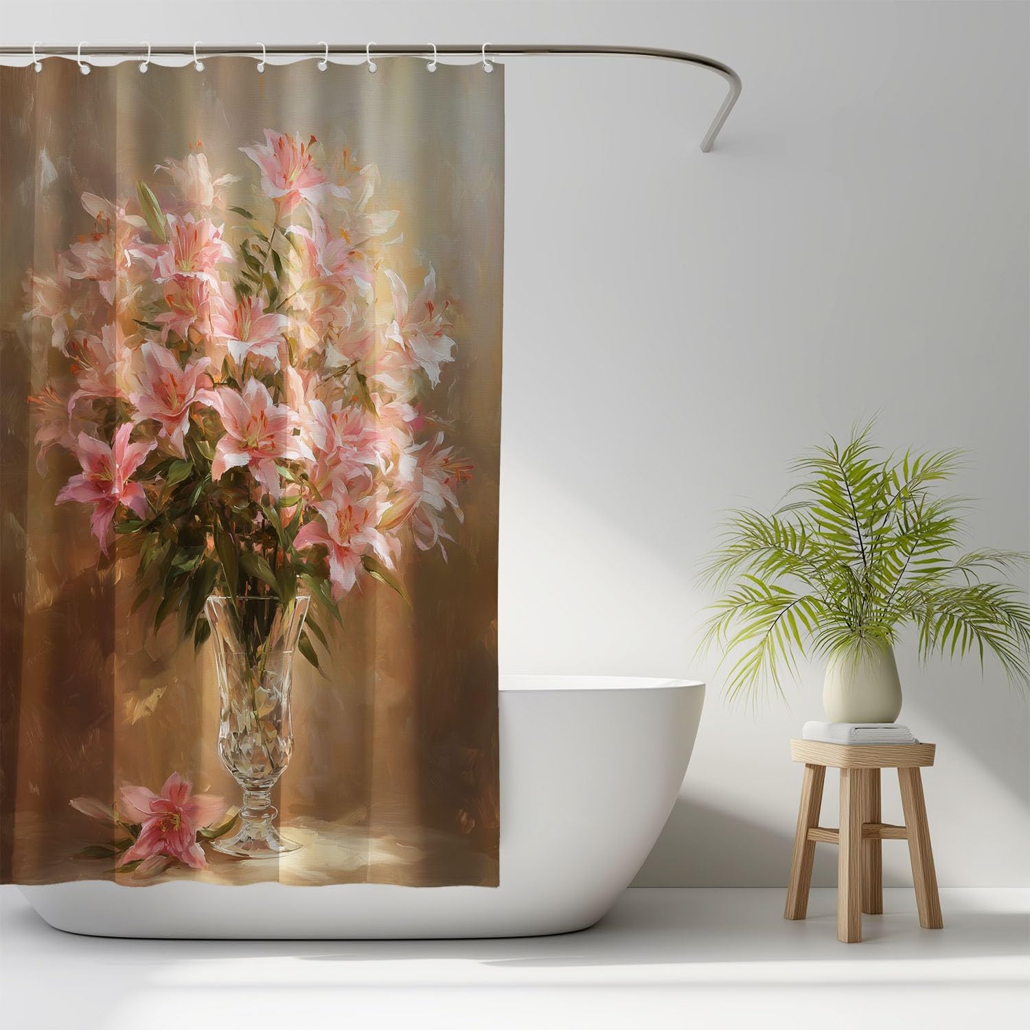 Generisch Zasłona prysznicowa 240 x 200 cm, zestaw 1 szt., mikrofibra, wodoszczelna i odporna na pleśń, nadaje się do prania, do łazienki i wanny, z oczkami i haczykami, jasnoróżowa, ciepłe
