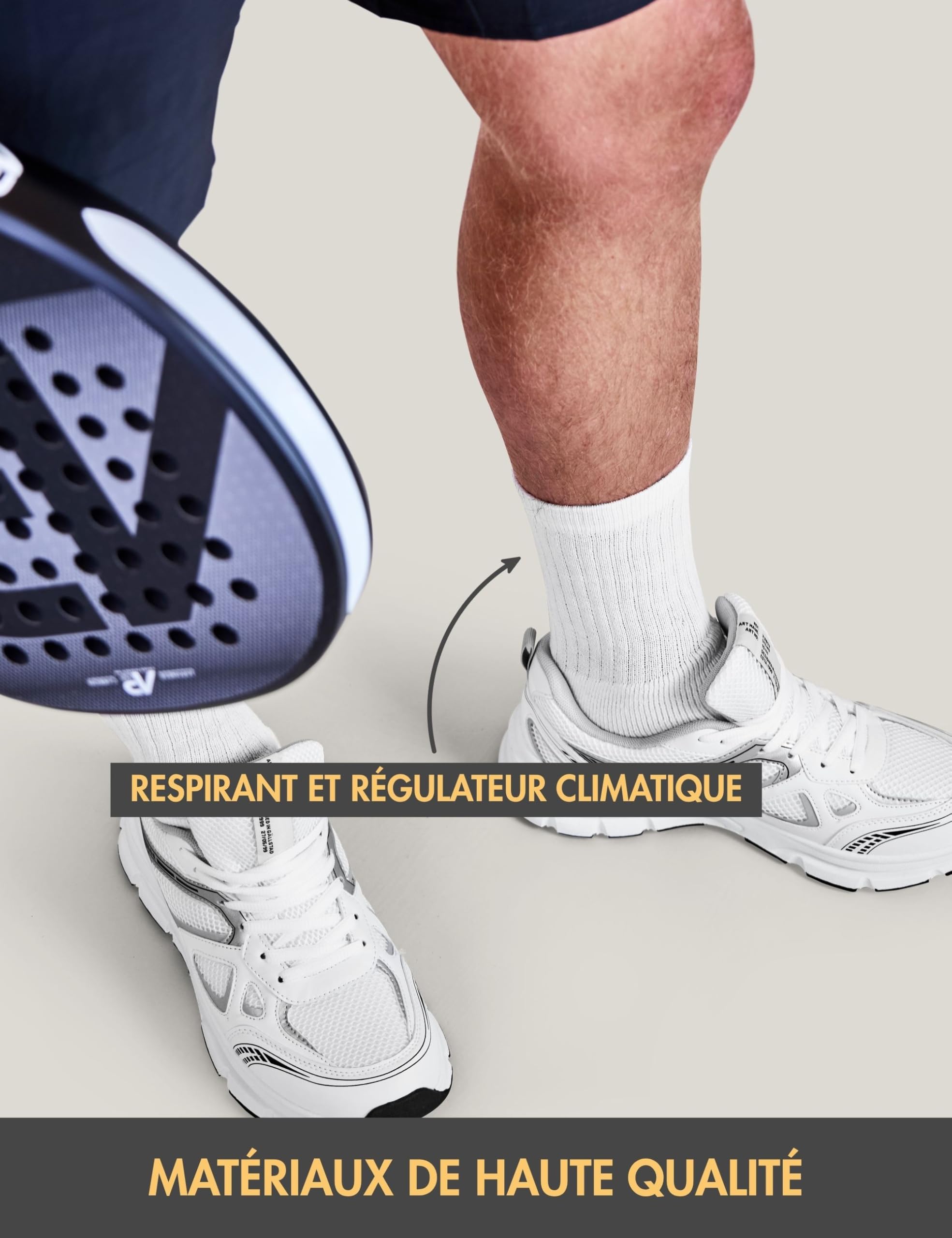 Basic Treasure Lot de 20 Paires Chaussettes de Tennis Unisexe Coton – 39/42, 43/46, 47/49 – Noir, Gris, Blanc Motif Rayé et Blanc Uni – Homme et Femme, Sport et Travail