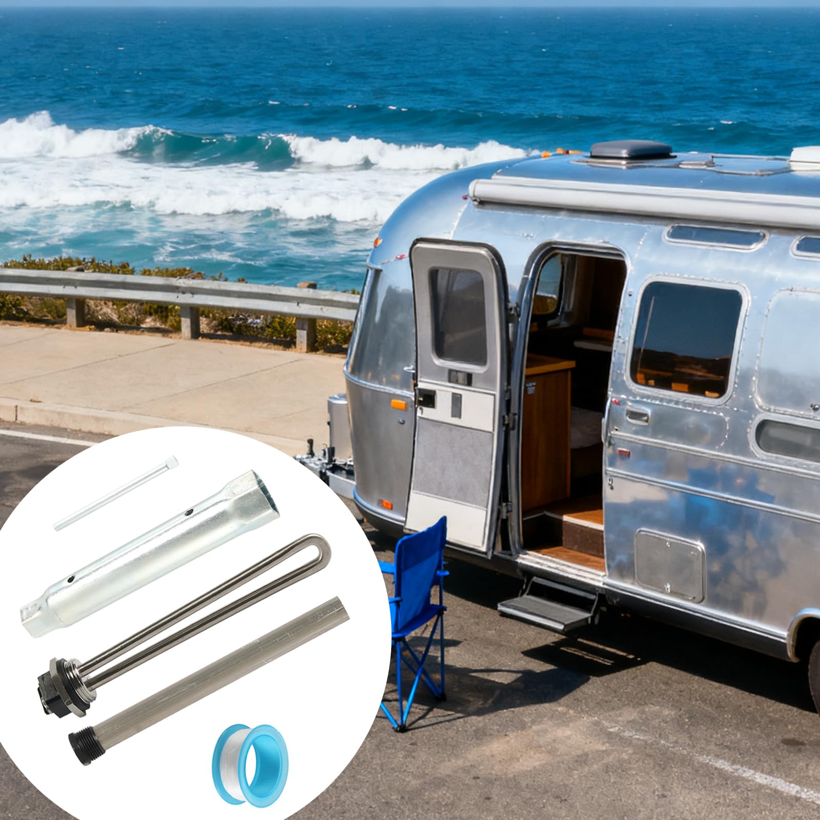Campers Set di ricambio per scaldabagno 520900 520789 con asta anodica e manicotto resistente alla corrosione Scaldacqua parti