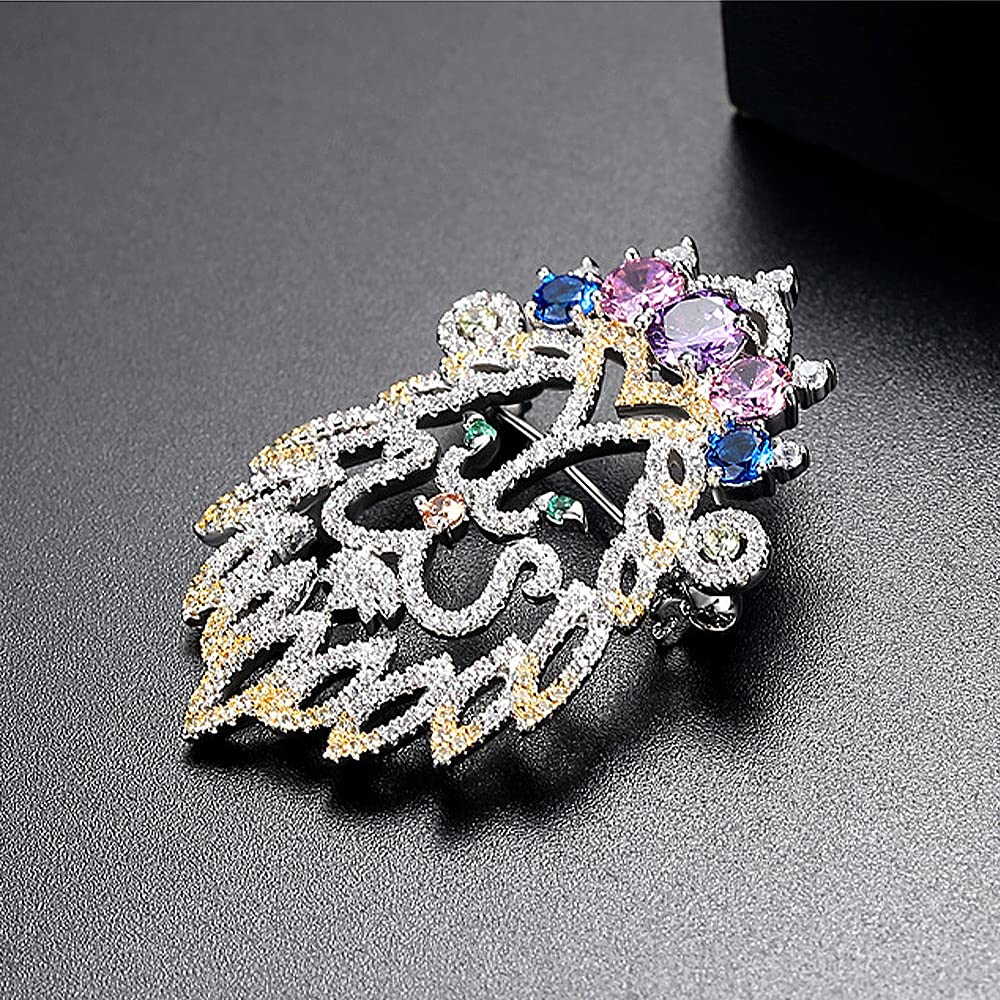 Broche de león para Mujer, de Moda, con circonitas Coloridas, Corona, Broche para Solapa, joyería de Regalo