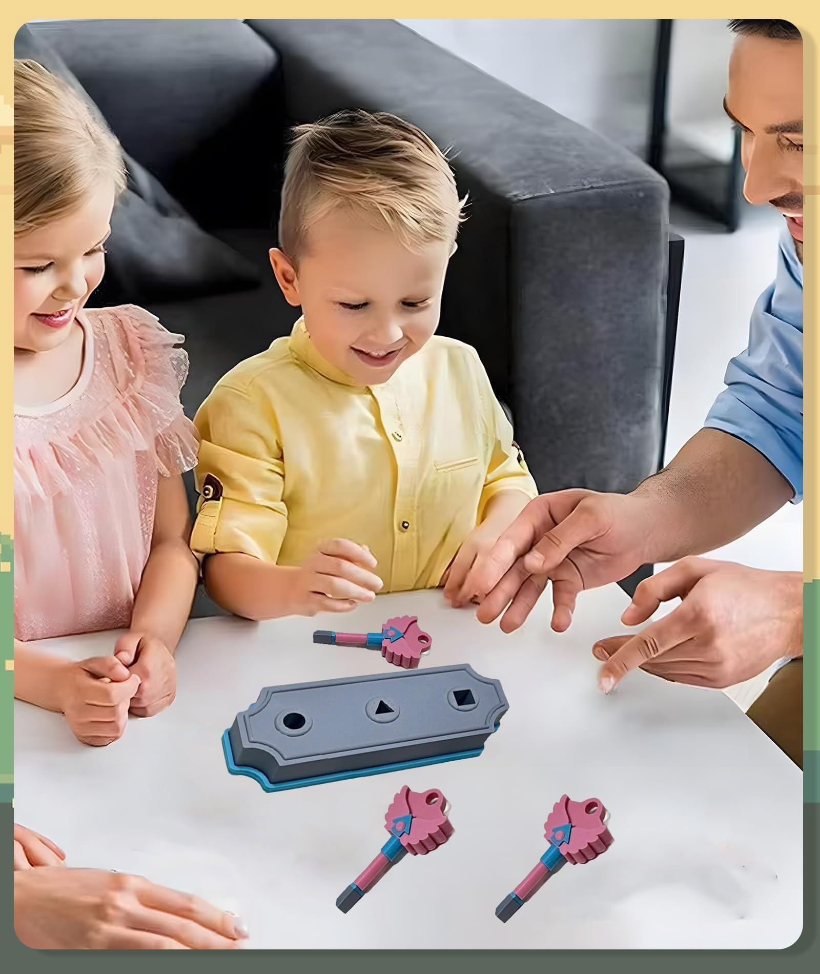 4 Pcs Game Toy,Key and Lock Components Set,Home Playtime Activities for Toddlers Aged 1-3 Years,Early Childhood Education Tools for Motor Skill Development 1