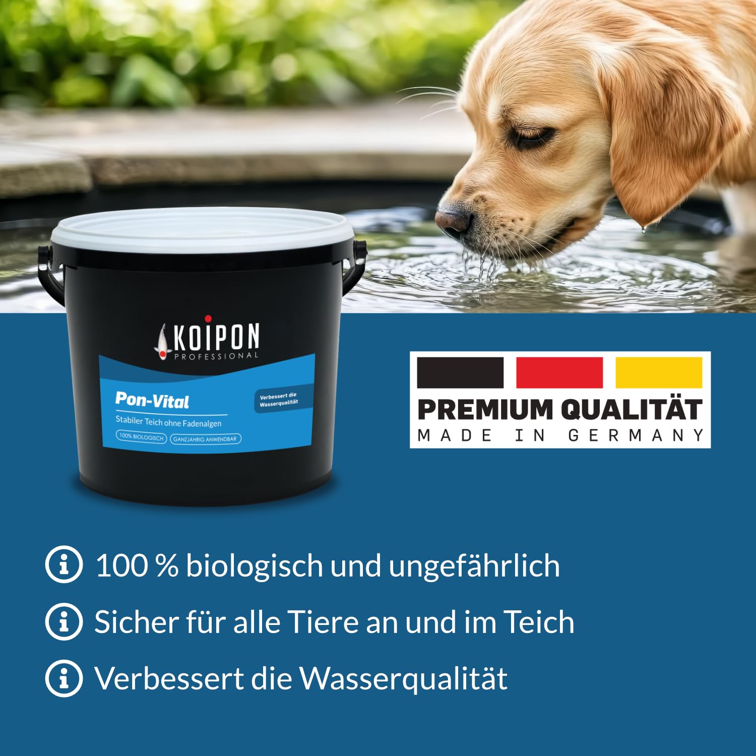 KOIPON Pon-Vital 2,5 kg biologische Alternative gegen Fadenalgen im Gartenteich