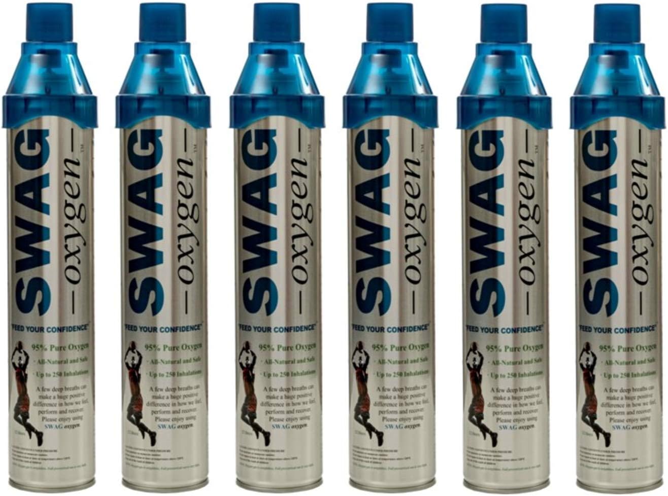 6 Pack 100% Pure Oxygen Cans for everyday use with 220+ Inhalations. #1 Oxygen Product in US. Easy to fit in a Purse or Gym bag. Easy to use. 100% Natural & organic. For Sports, Energy, Performance