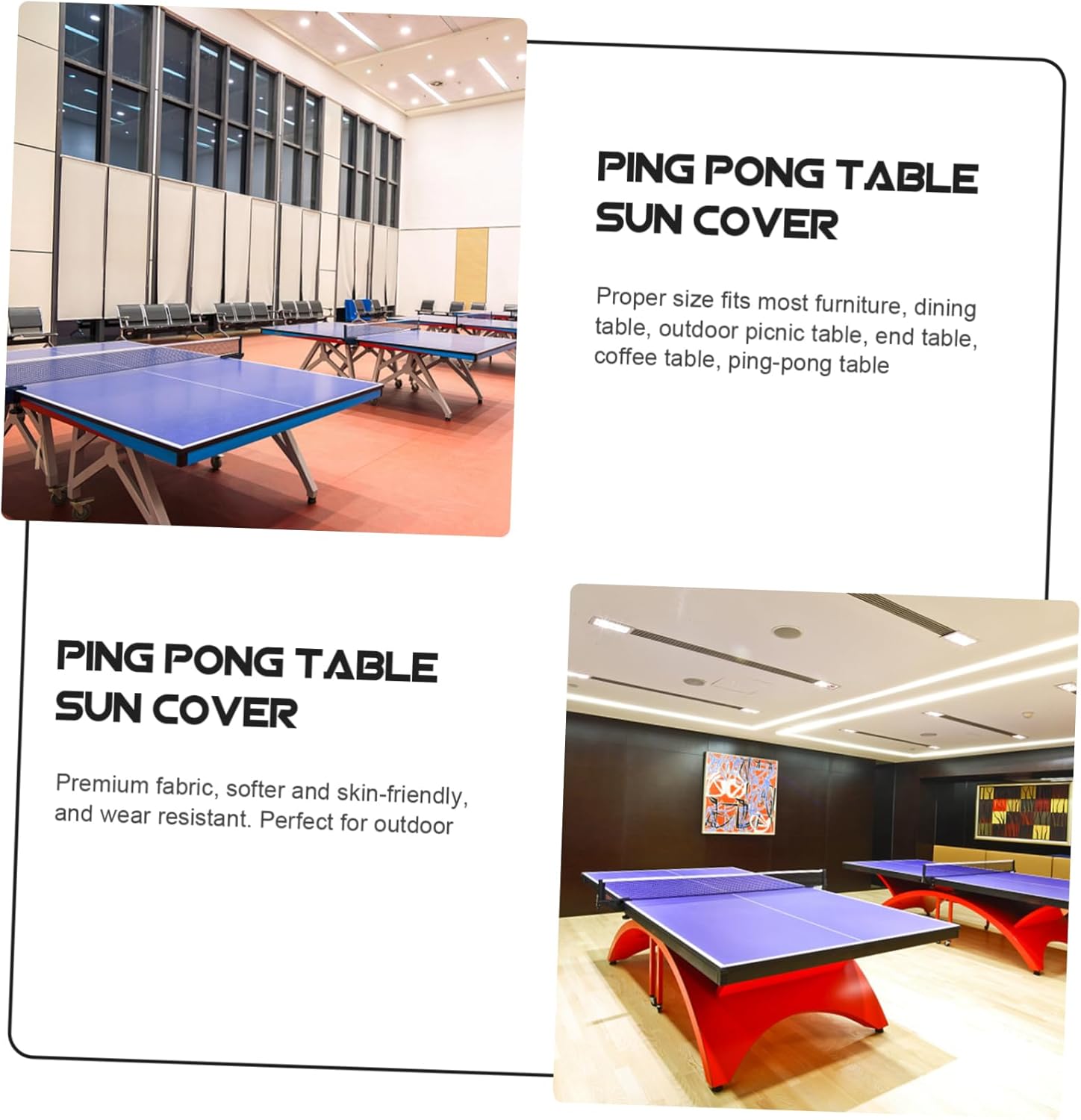 SUPVOX 2pcs Pong Table Dust Cover Fold Watch Cover 210d Fabric