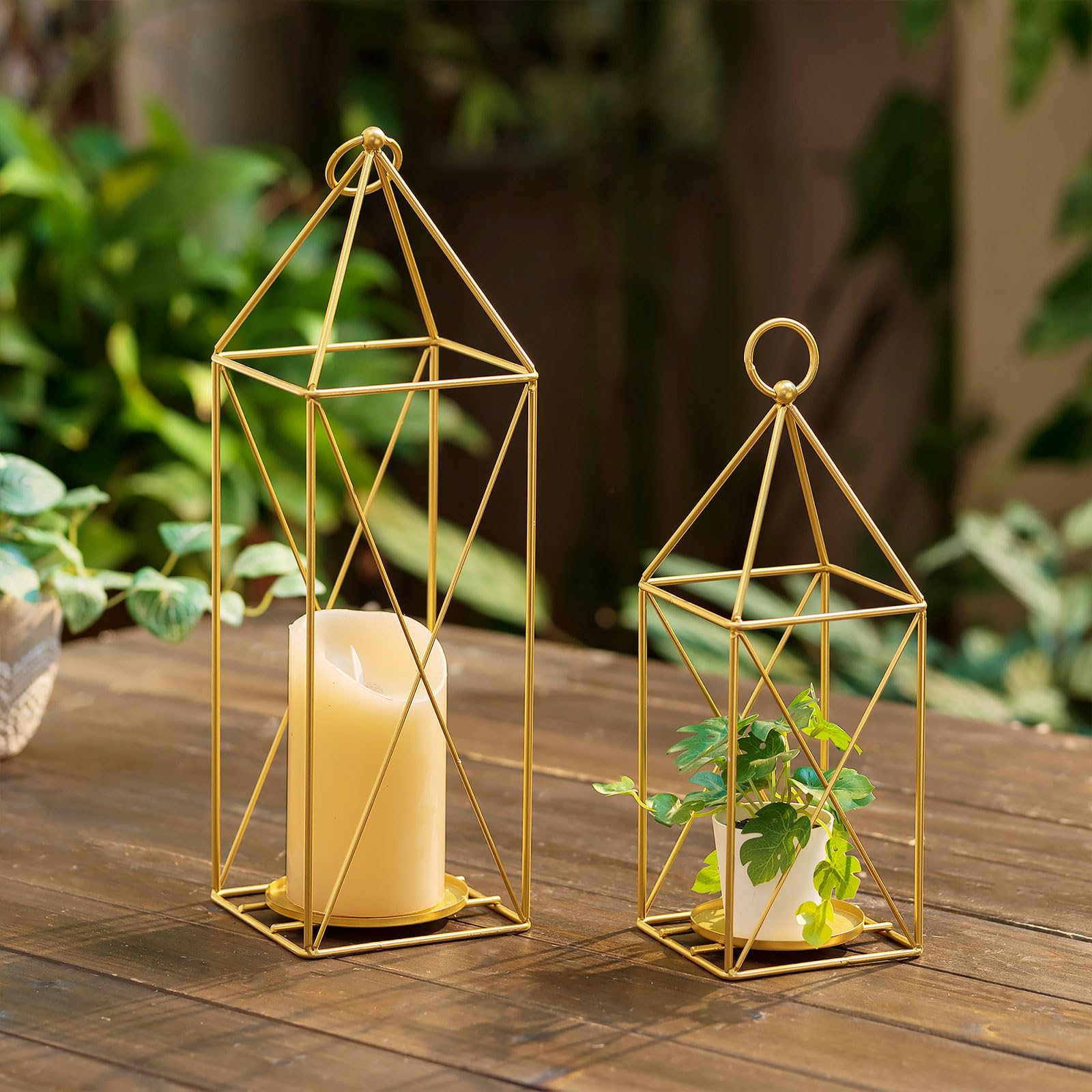 Staymoment Lanternes En Bois Pour L'extérieur - Grand : 52/73 Cm - XXL - Blanc - Décoration Vintage - Lot De 2 Photophores D'extérieur Sans Verre