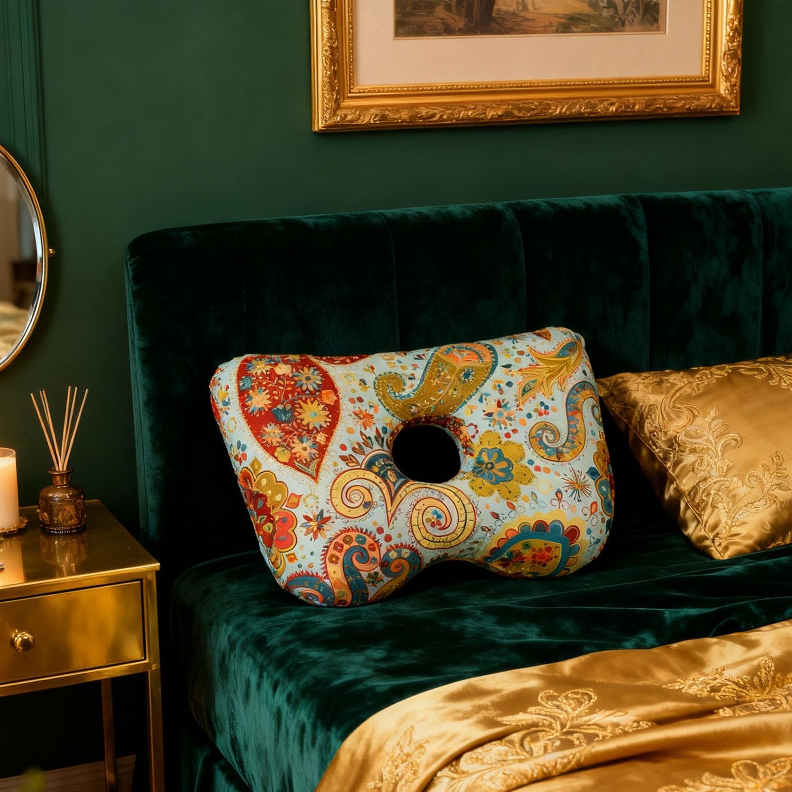 Kolczyki typu „piercing pillow”, Sen boczny. Poduszka z otworem na ucho do pielęgnacji uszu Wielokolorowa