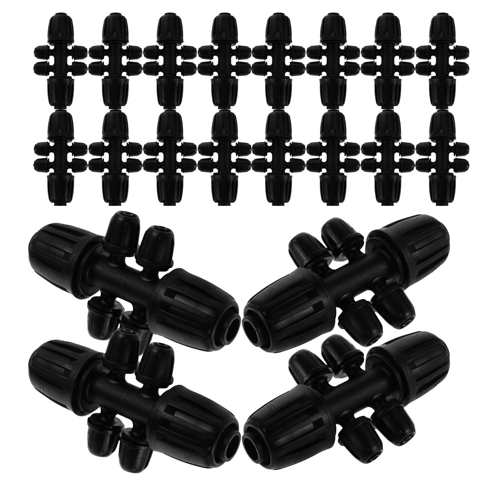 24 Piezas Conector de Púas para Riego por Goteo de 6 Vías PE