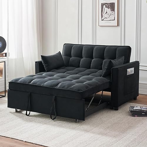 Eifizek Sofá cama convertible 3 en 1, moderno sofá cama extraíble con cama extraíble, respaldo ajustable, sofá biplaza futón para muebles de sala de