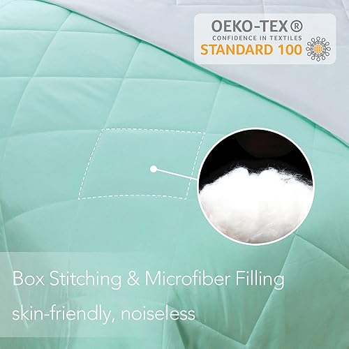 Miniatura 3 de Seward Park Solid - Colcha de microfibra de color reversible, de felpa hipoalergénica y relleno de microfibra ligera, inserto de edredón o colcha