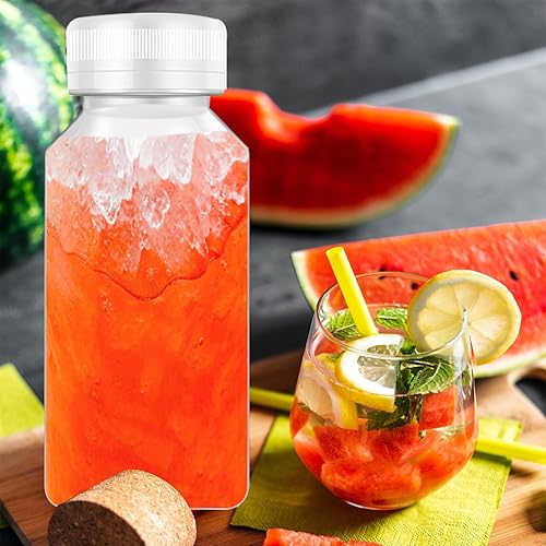 Miniatura 6 de 8 botellas de jugo de 4 onzas, botellas de plástico con chupito de jengibre, a prueba de fugas, recipientes para bebidas para jugo, batido, leche,