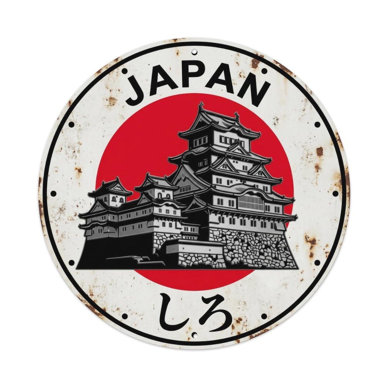 Castle Tower Japan Fortress Building Vintage Metal Tin Sign