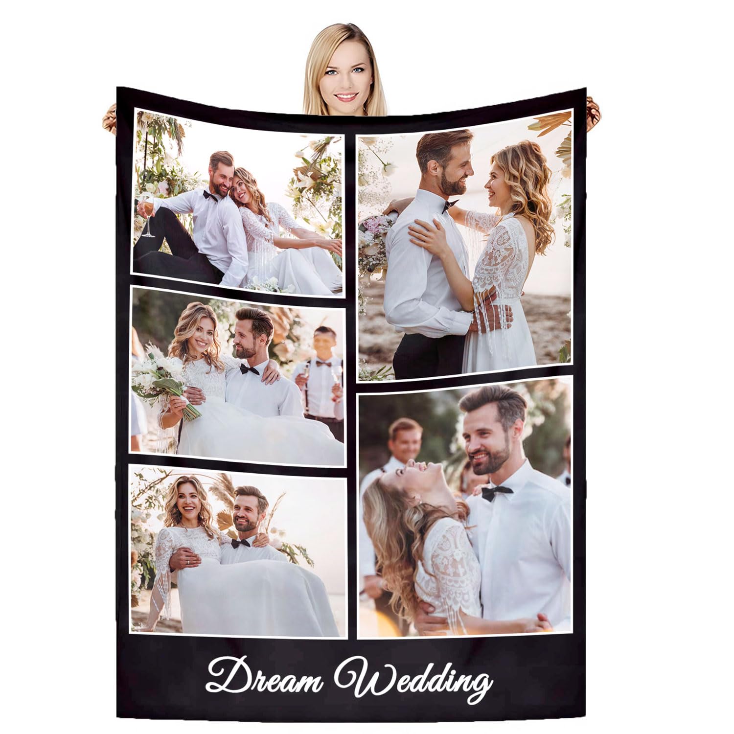 DSSHENGDS Customized best mom gift, birthday personalized blanket, personalized couple blanket, personalized photo gift for mom, girlfriend, him, her, anniversary, Christmas-E-75 * 100 — image 1