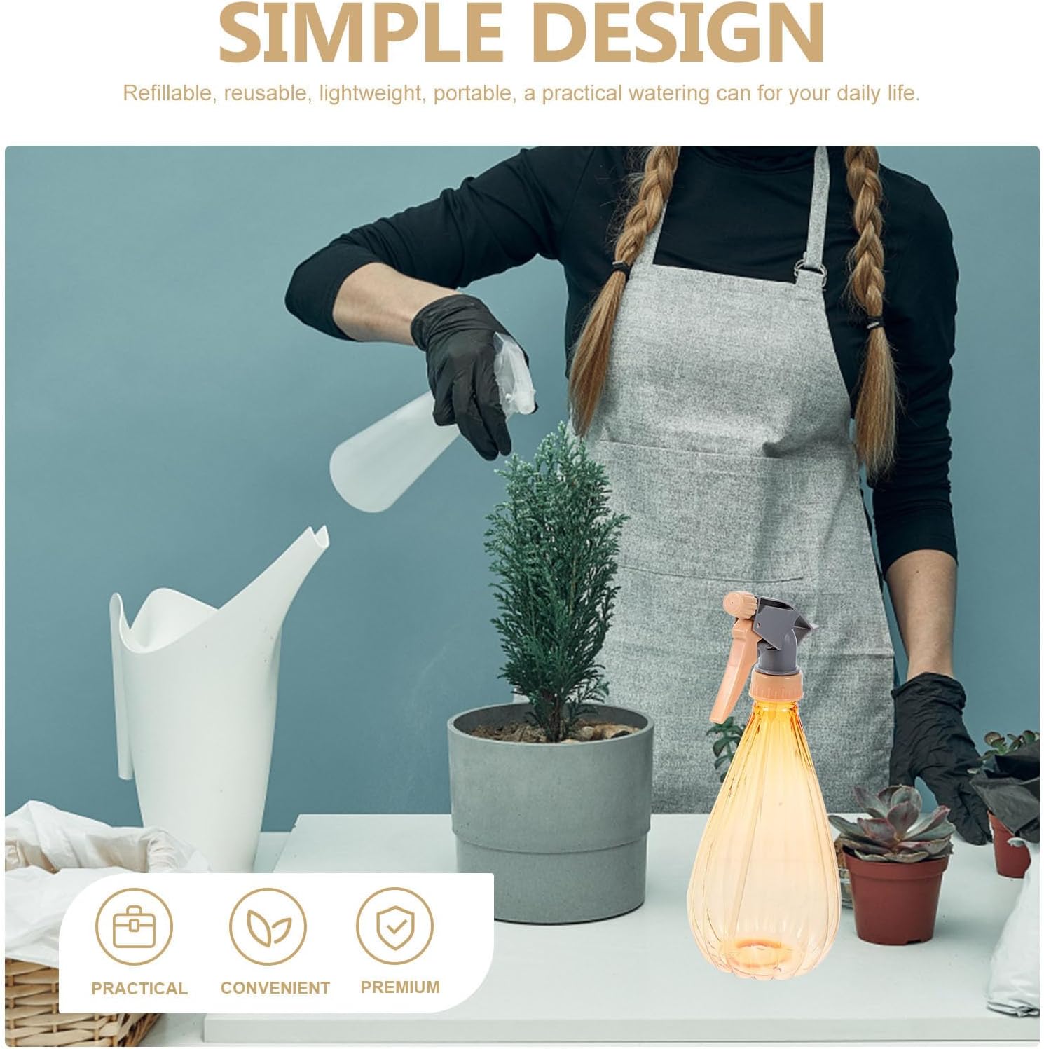 3pcs Plastic Plant Watering Sprayer for Ornamental Pots | Reusable Spill-proof Lightweight Design, Daily Plant Care, Simple Look for Home Gardening Tasks image 3