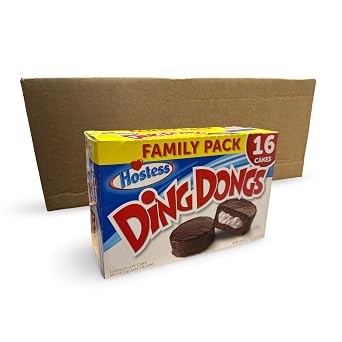 Hostess Chocolate Ding Dong Case, 1.27 Ounce, 16 Per Pack, 6 Per Case (96 Total Cakes)