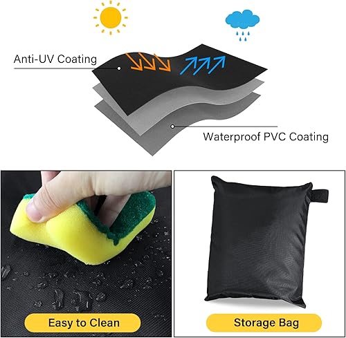 Miniatura 4 de AKEfit Fundas negras para muebles de patio 500D para muebles de exterior impermeables resistentes resistentes al desgarro para muebles de jardín