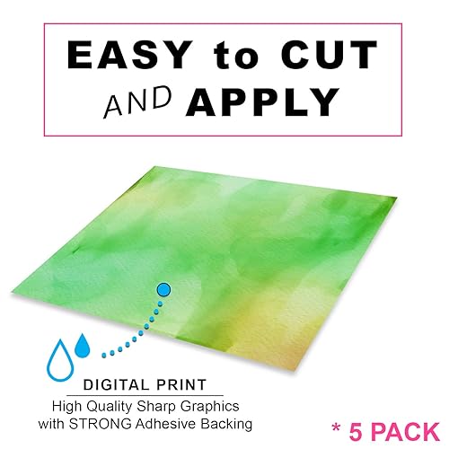 Miniatura 3 de Craftopia Cuadrados de vinilo para acuarela para manualidades, hojas de 12 x 12 pulgadas con patrón de acuarela para transferencia de diseño,