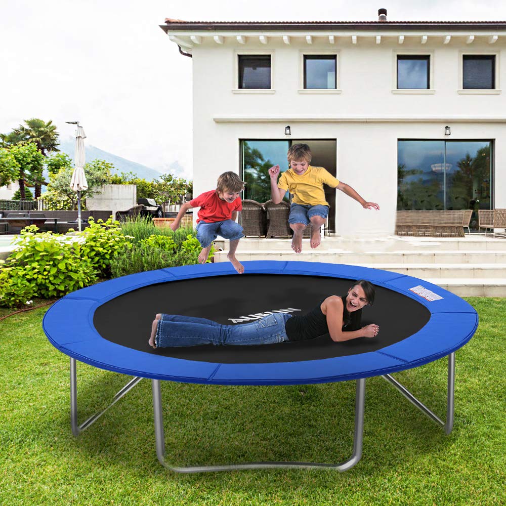 LARS360 Trampolin Randabdeckung Sicherheitsmatte Federabdeckung aus PVC PE für Ø244cm Ø305cm Ø366 cm Trampolin, UV-resistent, Reißfestes Sicherheitsmatte Randabdeckung (Blau, für Ø 244cm / 8ft)