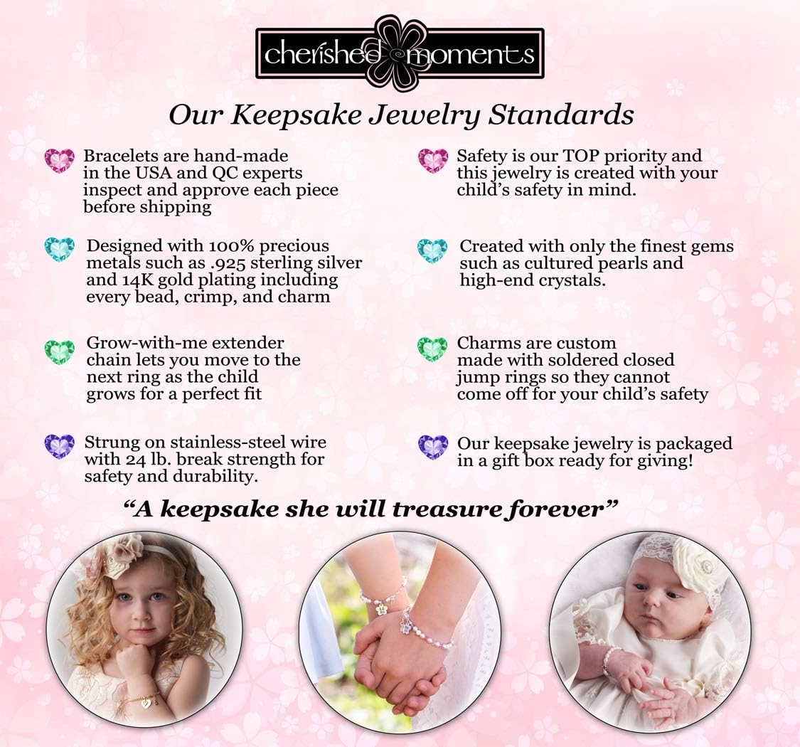 Cherished Moments .925 Sterling Silver Mom and Me Cultured Pearl Matching Bracelet for Mom and Daughter "Forever in My Heart" Sold as a Set or individually - Image 4