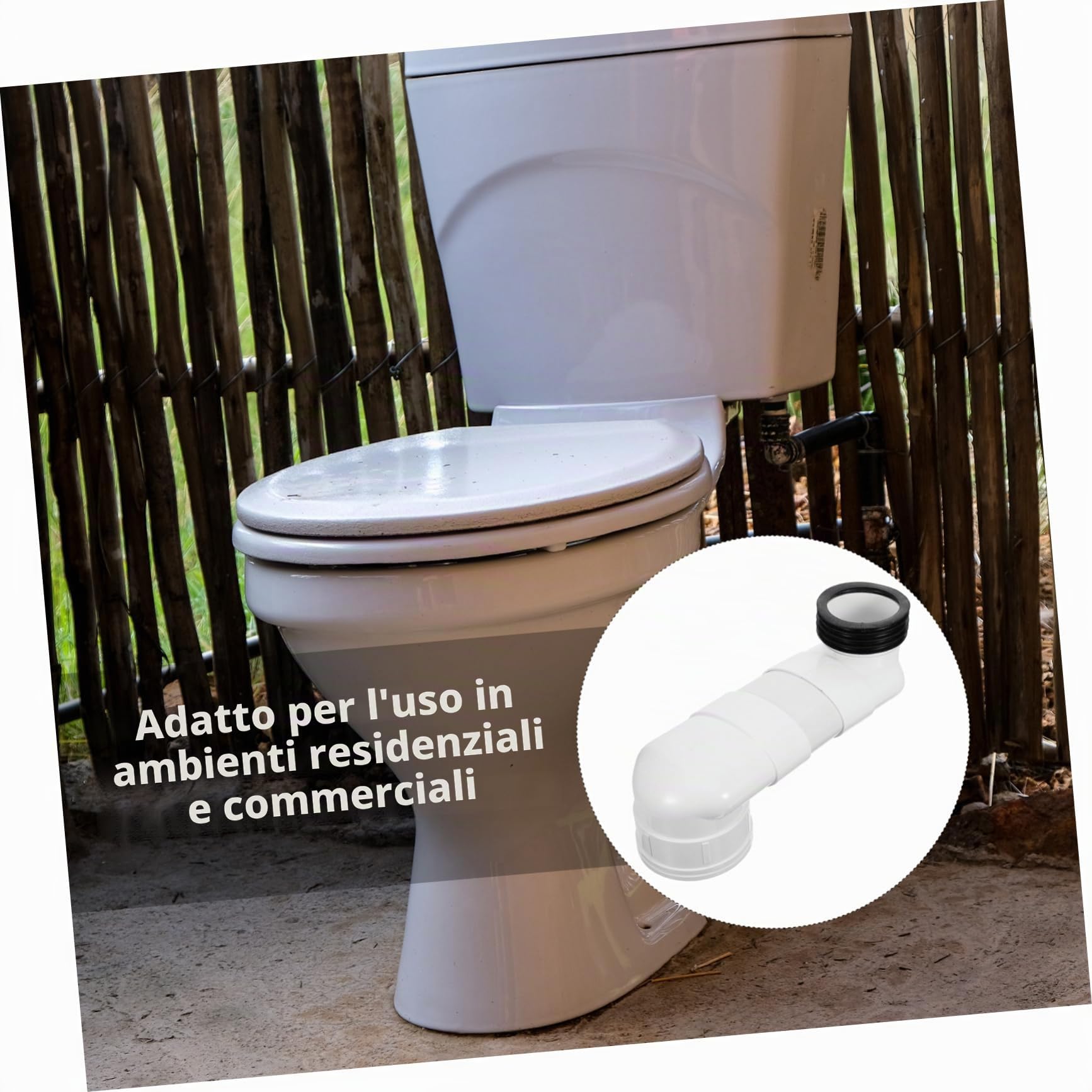 Angoily Dispositivo di Spostamento Wc Regolabile in Pvc Bianco Offset Massimo 10cm, Soluzione Versatile per Bagni Residenziali e Commerciali, Previene Problemi di Drenaggio