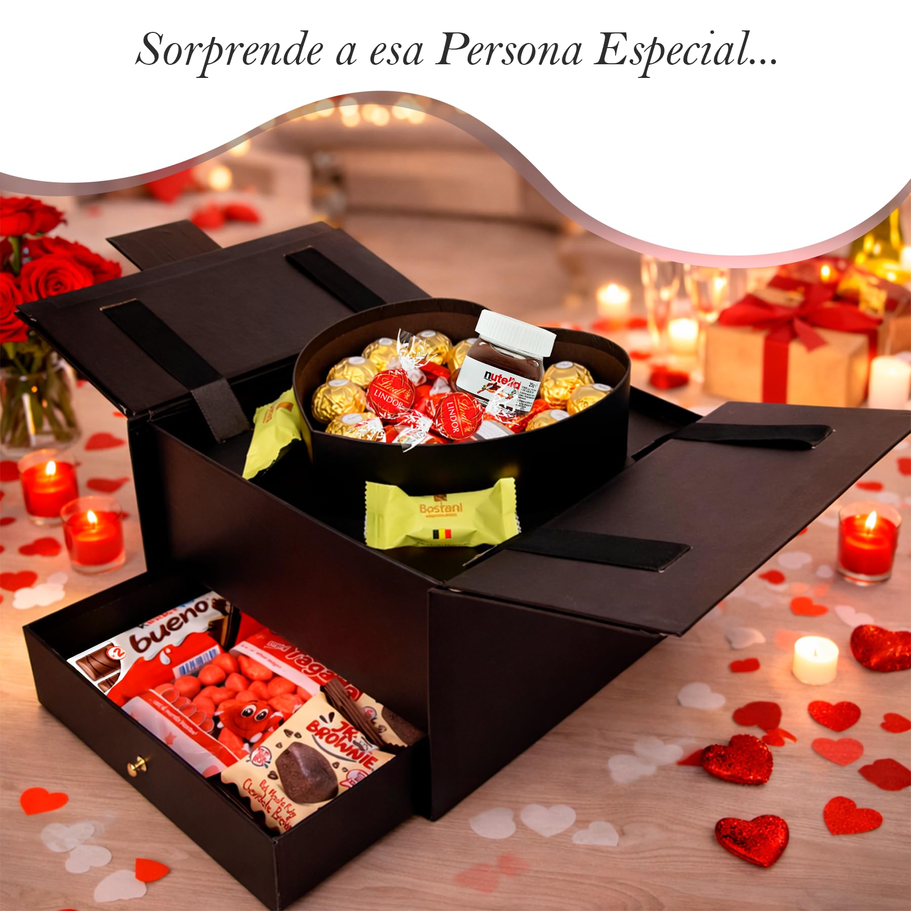 Schmuckkästchen Ferrero Premium Moments mit Über 35 Pralinen · Wiederverwendbare Pop-Up Geschenkbox mit Schokolade & Personalisierter Grußkarte