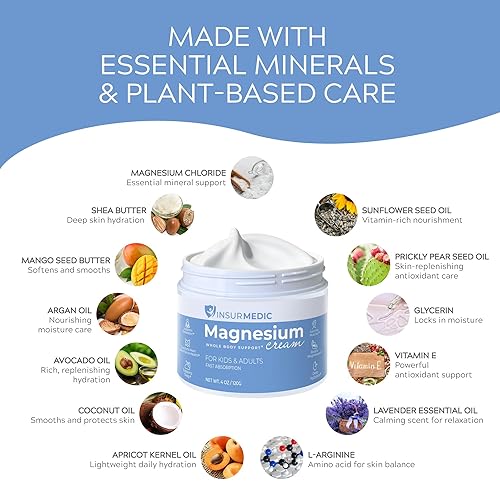Miniatura 5 de Crema de magnesio para neuropatía  Calambres musculares nerviosos y apoyo para el dolor corporal Loción tópica para niños y adultos  Relajante
