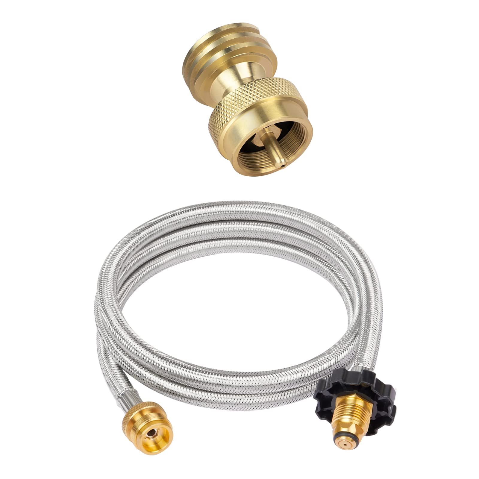 Amazon.com : GASPRO 1lb to 20lb Adapter, 1lb Propane Adapter for Disposable  Throwaway Cylinder, and 5 Feet Propane Hose Adapter 1lb to 20lb, Fit for Mr.  Heater Buddy Heater, Propane Torch, etc :