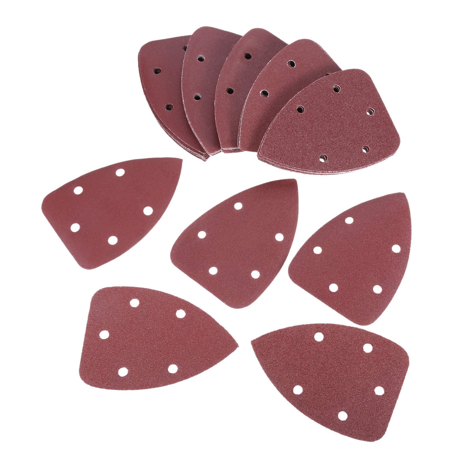 Papel de lija de pulido de metales de madera 50PCS hojas de lija 140x90mm Triángulo de lija gancho bucle abrasivo Disco de lijado for madera pulido molino 80-240 sémola