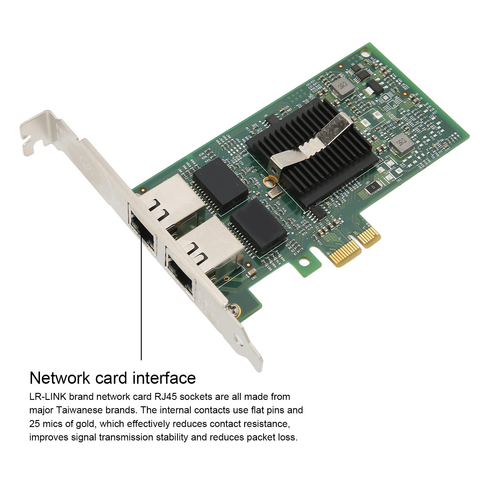 PCI e Gigabit Nic Dual Port, Chipset 82575Eb 1000 MBps, Design Del Circuito Buona Dissipazione Termica Compatibile con Windows PCI e X4, X8, X16