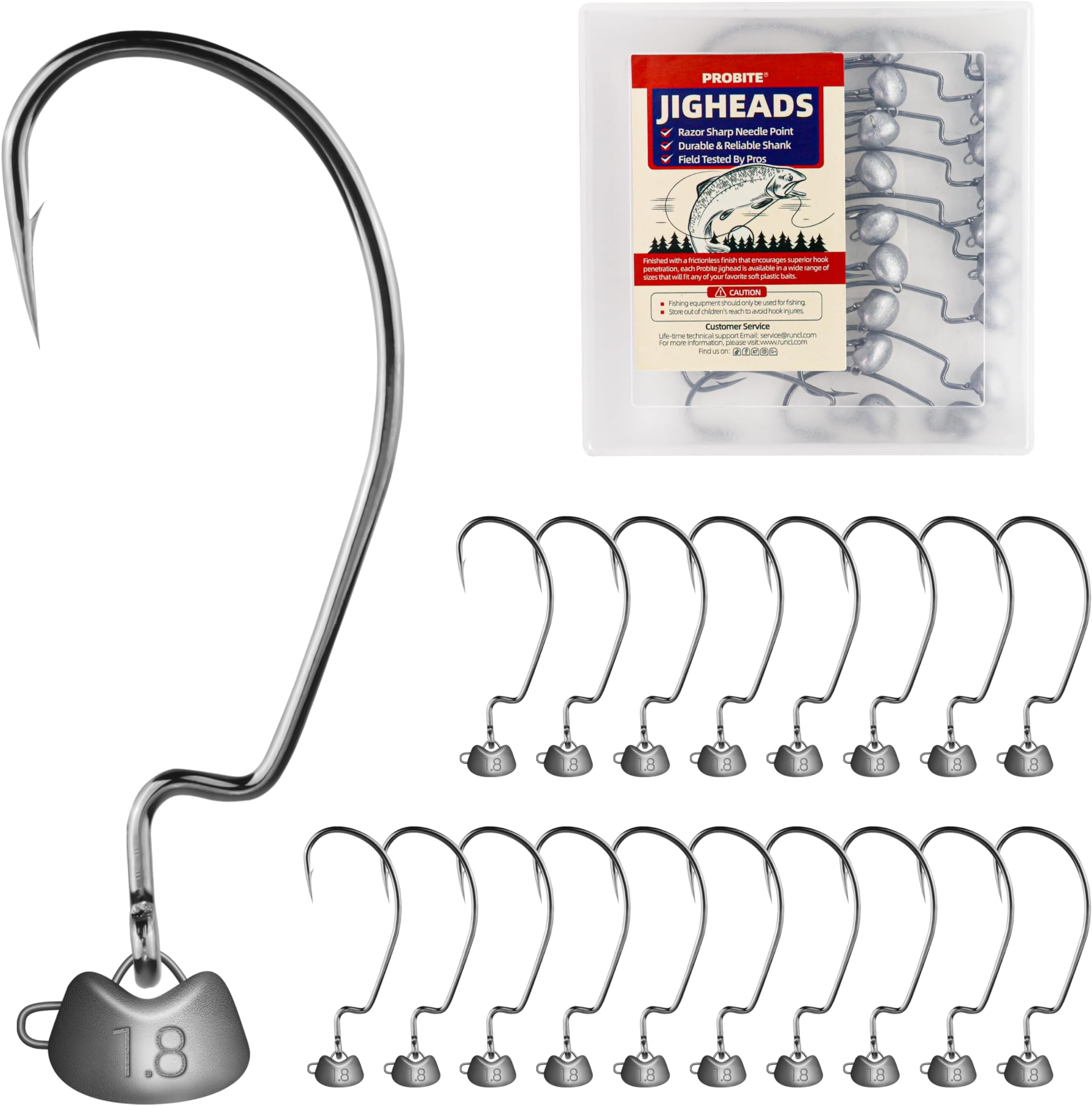 Swing Weedless Ned Rig Jig Heads - 20pcs Weedless Jig Head Hooks for Bass Fishing, Ideal for Ned Rig Baits, Durable Jigheads for Fishing, Anglers