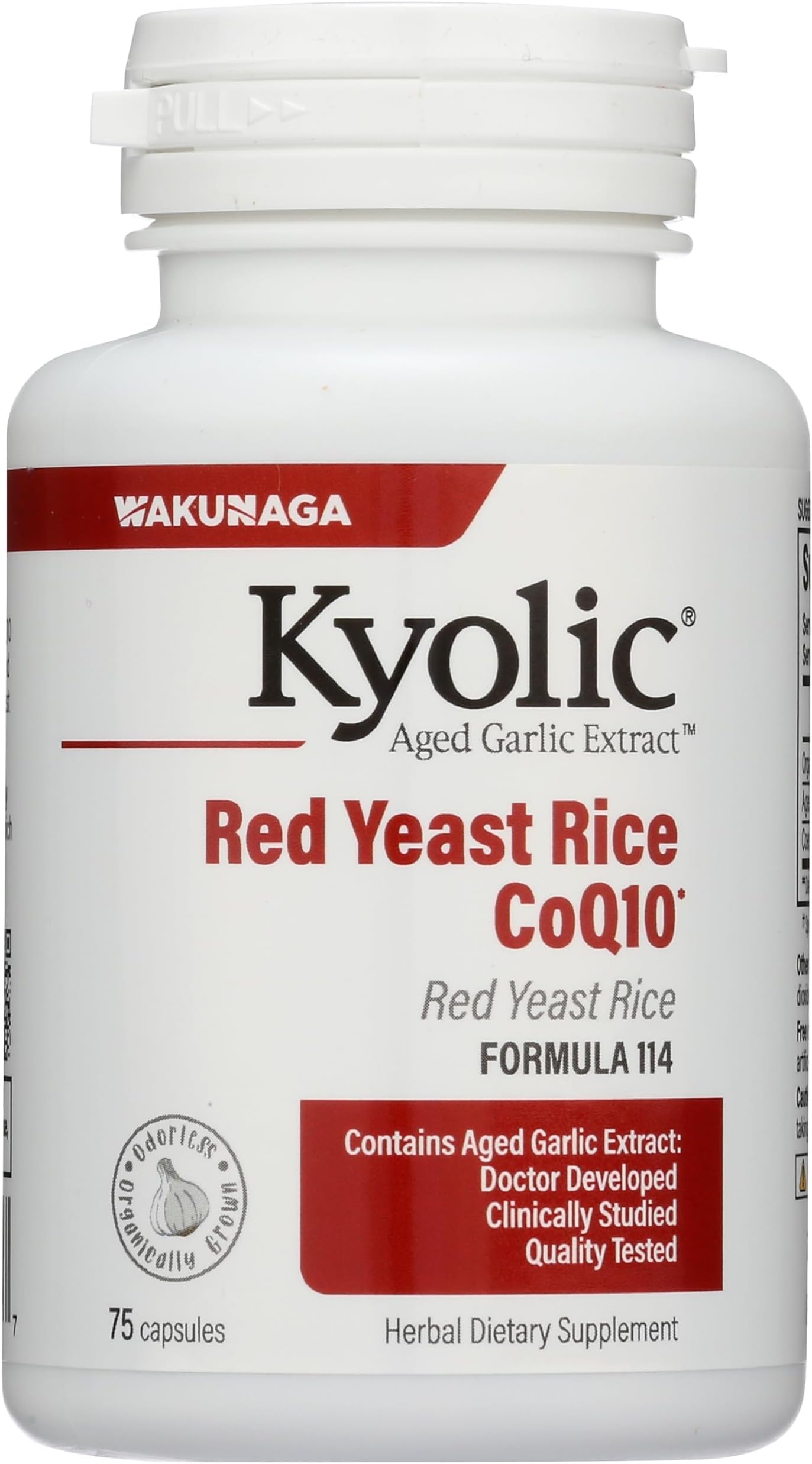 Kyolic Aged Garlic Extract Red Yeast Rice CoQ10 Formula 114, 75 Capsules