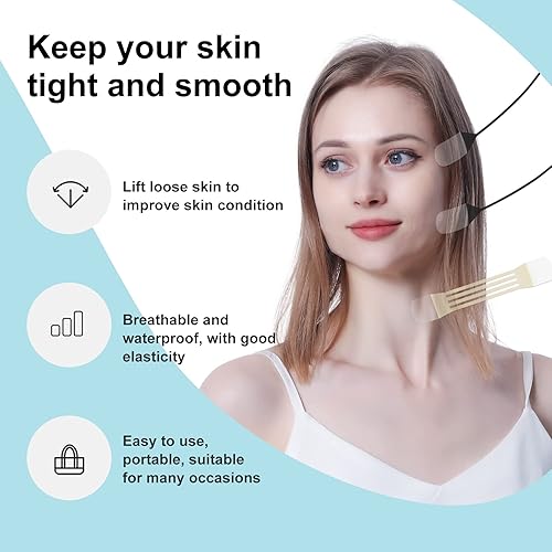 Miniatura 2 de Cinta de elevación de cuello facial, calcomanías y bandas de levantamiento de cuello, herramientas de parche para levantamiento instantáneo de doble