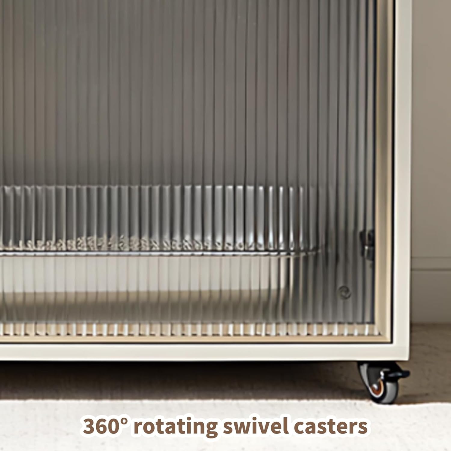 Cat Litter Box Enclosure Furniture, Hidden Litter Box Cabinet with Acrylic Cabinet Doors and Litter Collector, Discreet Pet Room Solution for Living Spaces(White)