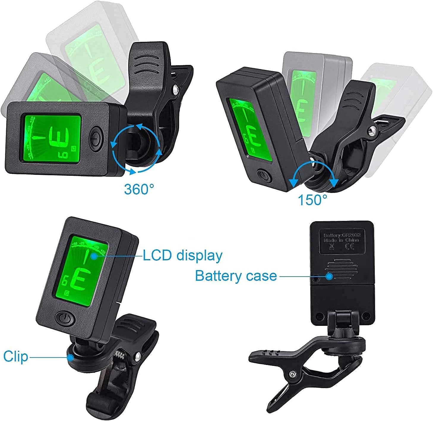 Up To 60% OFF MOREYES Guitar Capo Tuner Clip on Guitar, Violin, Bass, Ukulele Chromatic with Picks (Tuner and Black Capo)