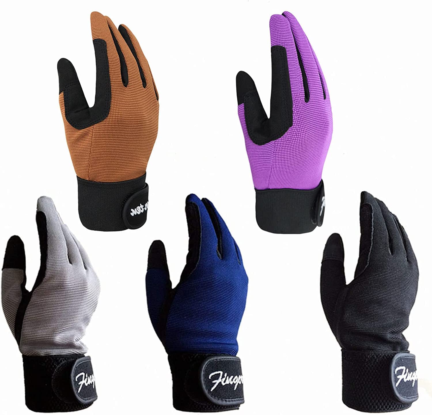 FINGER TEN Gants Cheval Equitation Enfants Quotidien ÉQuestre Fille/Garçon Paire De Valeur, Prise en Confortable Riders Trend Durable Et Respirante Filles Poney Jeunes ExtÉRieur Mitts